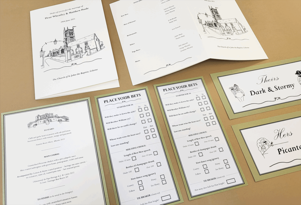 Full set of wedding stationery