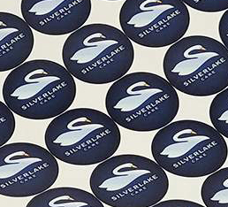Close-up view of a product label showing high-resolution print quality and clean edge finishing.