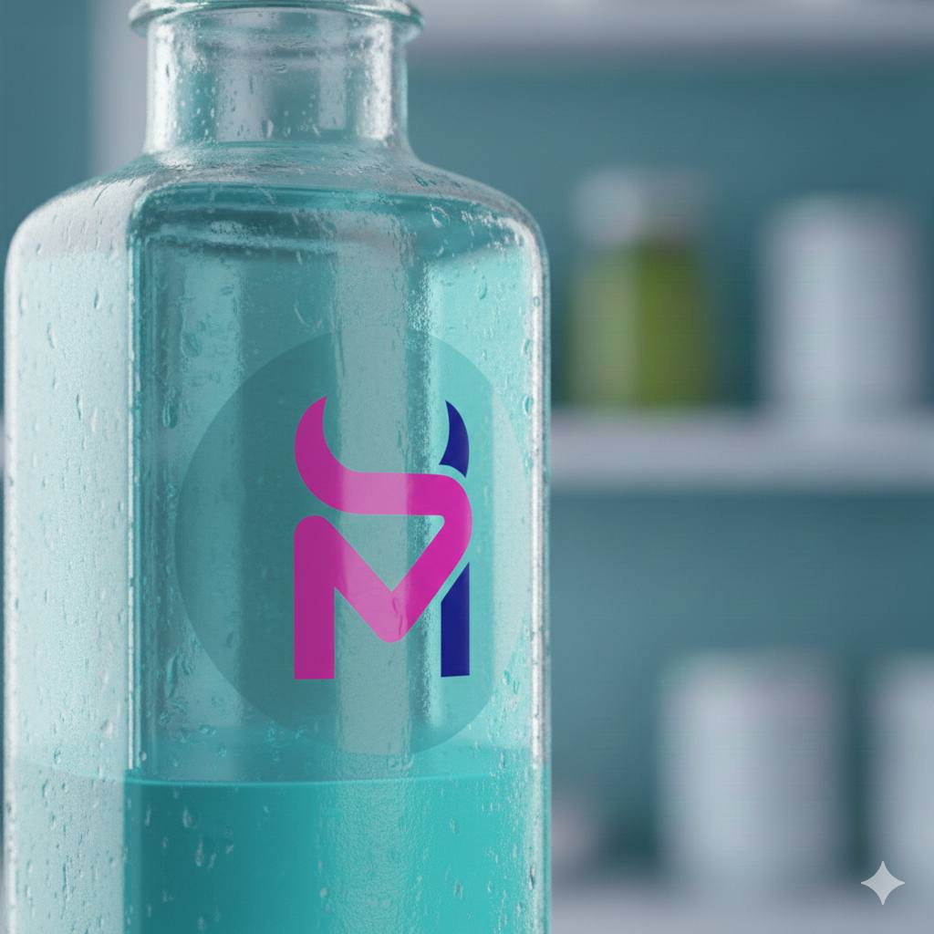 Clear sticker applied to product packaging showing a transparent background and sharp printed design.