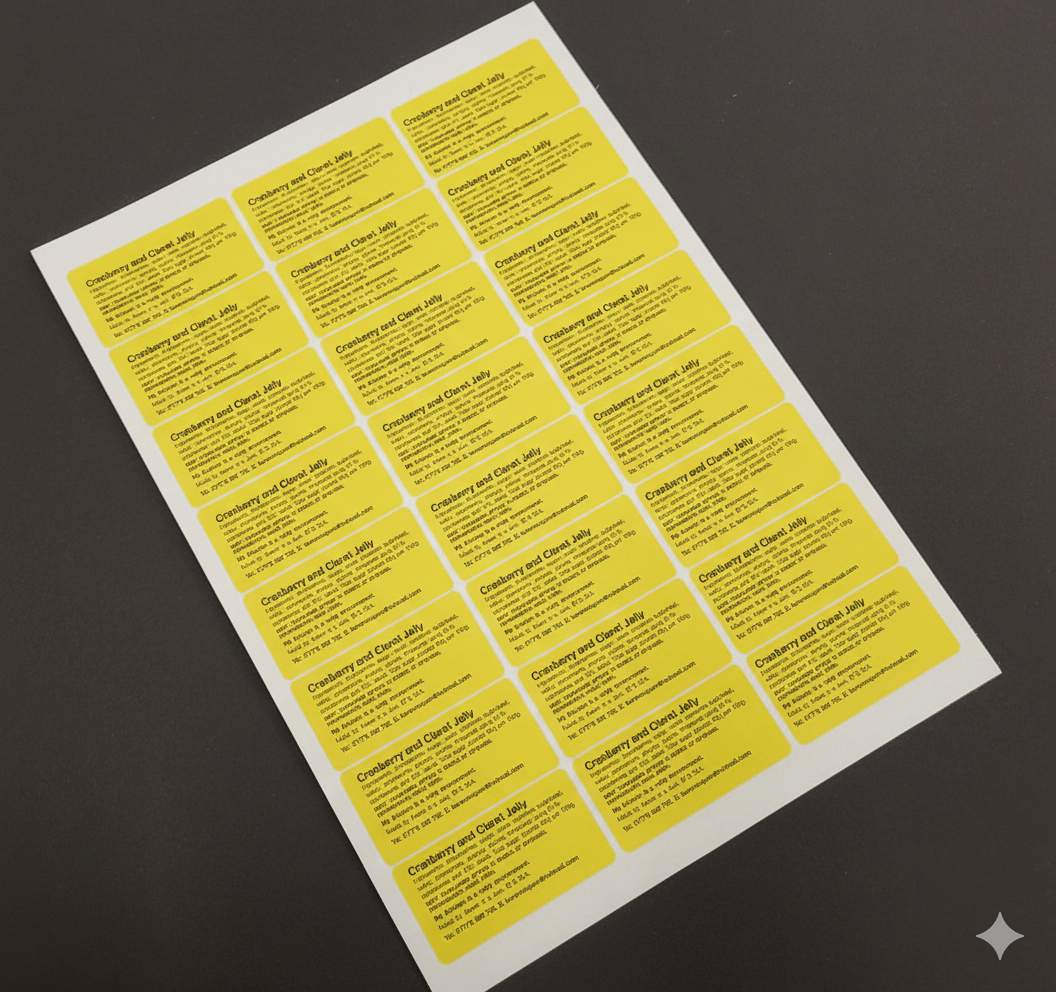Paper label sheets in custom shapes and sizes