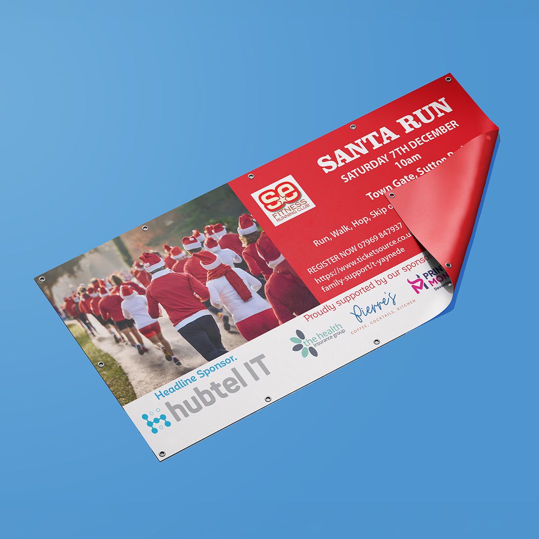High‑quality banner printing in PVC, mesh and PVC‑free materials for events and shop fronts