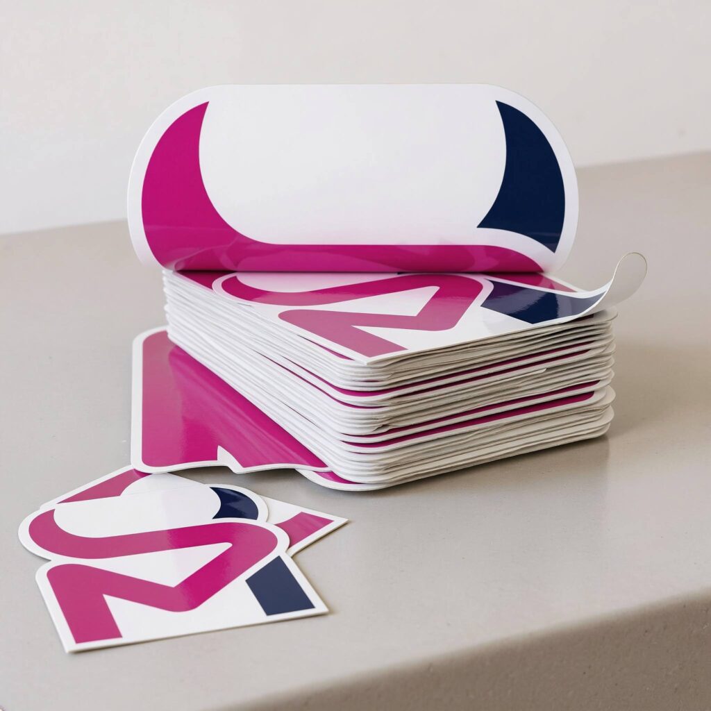 Custom die cut stickers printed by Printmonster in Cannock