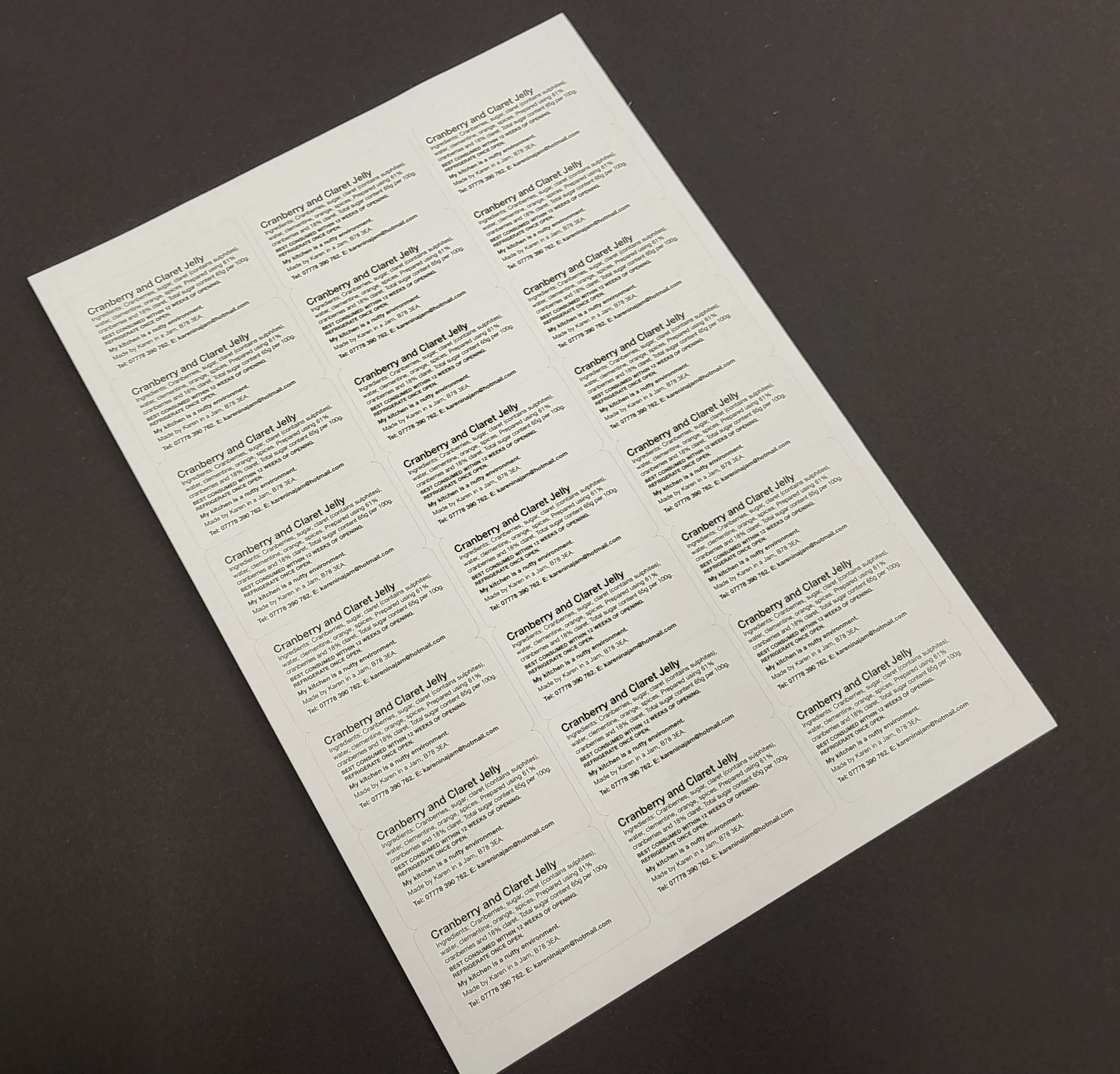 Vinyl stickers supplied on sheets for easy peeling