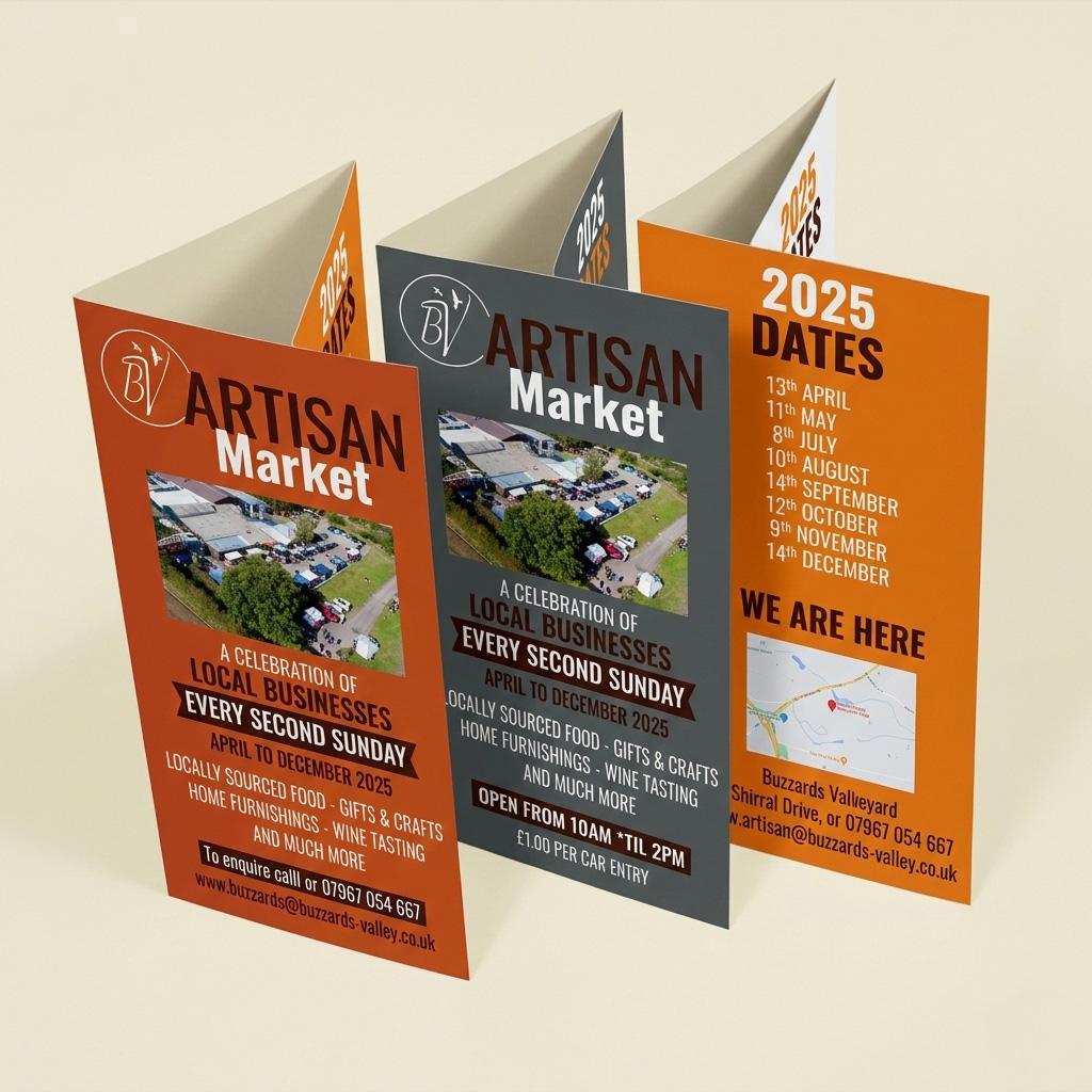 Printed flyers and folded leaflets in multiple sizes for everyday marketing