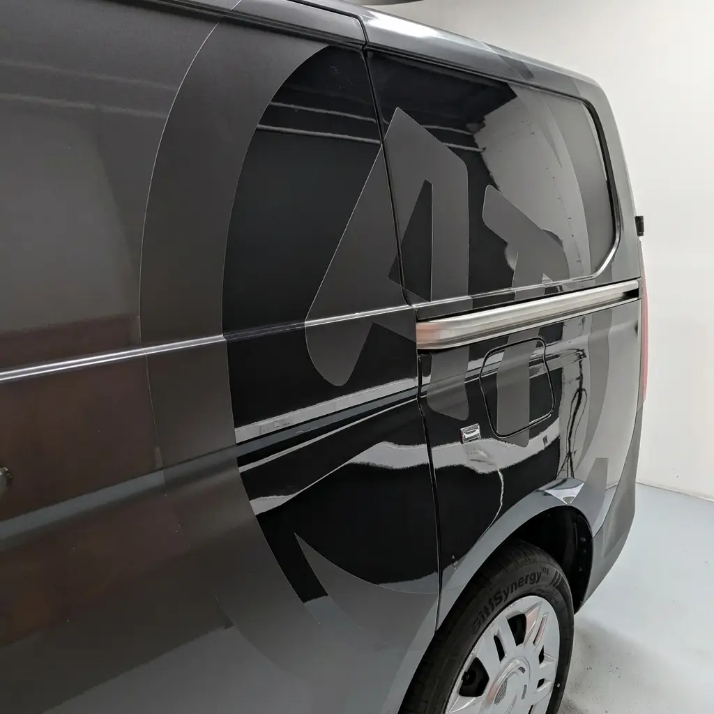 Tradesman van with professional vinyl graphics applied by Printmonster in Cannock