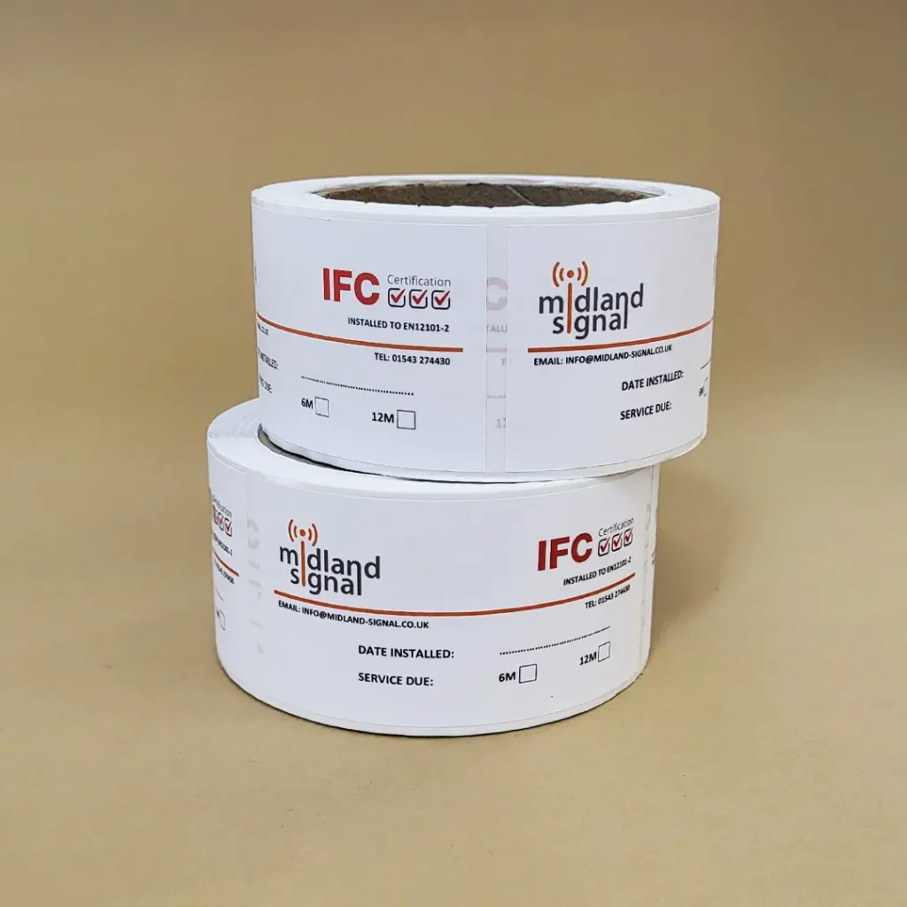 Custom roll labels for a local business in the West Midlands