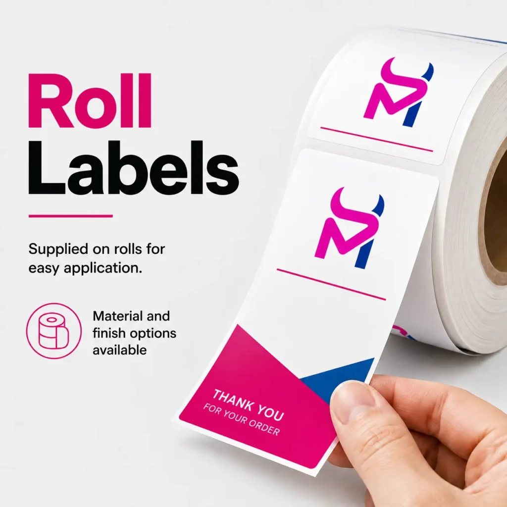 Roll label printing for small business packaging