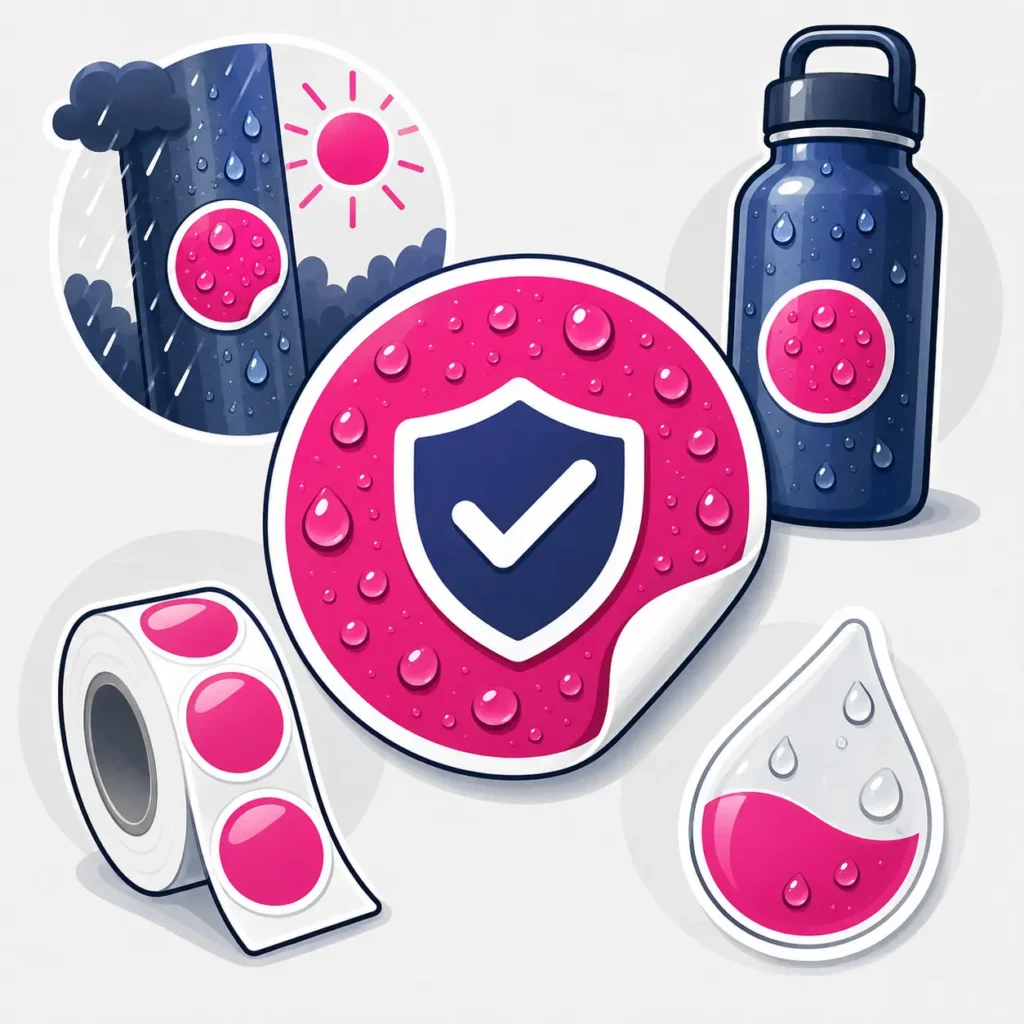 Waterproof stickers printed by Printmonster for business use