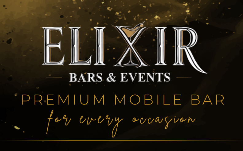 Elixir Bars and Events Printed banner, flyers, Foamex menu board and limoncello bottle labels for