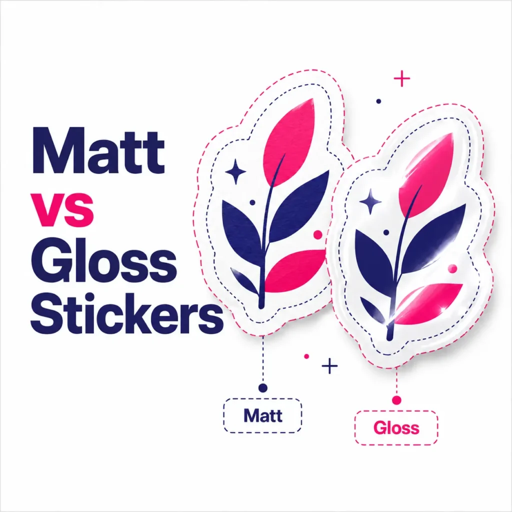 Gloss and matt product labels compared side by side