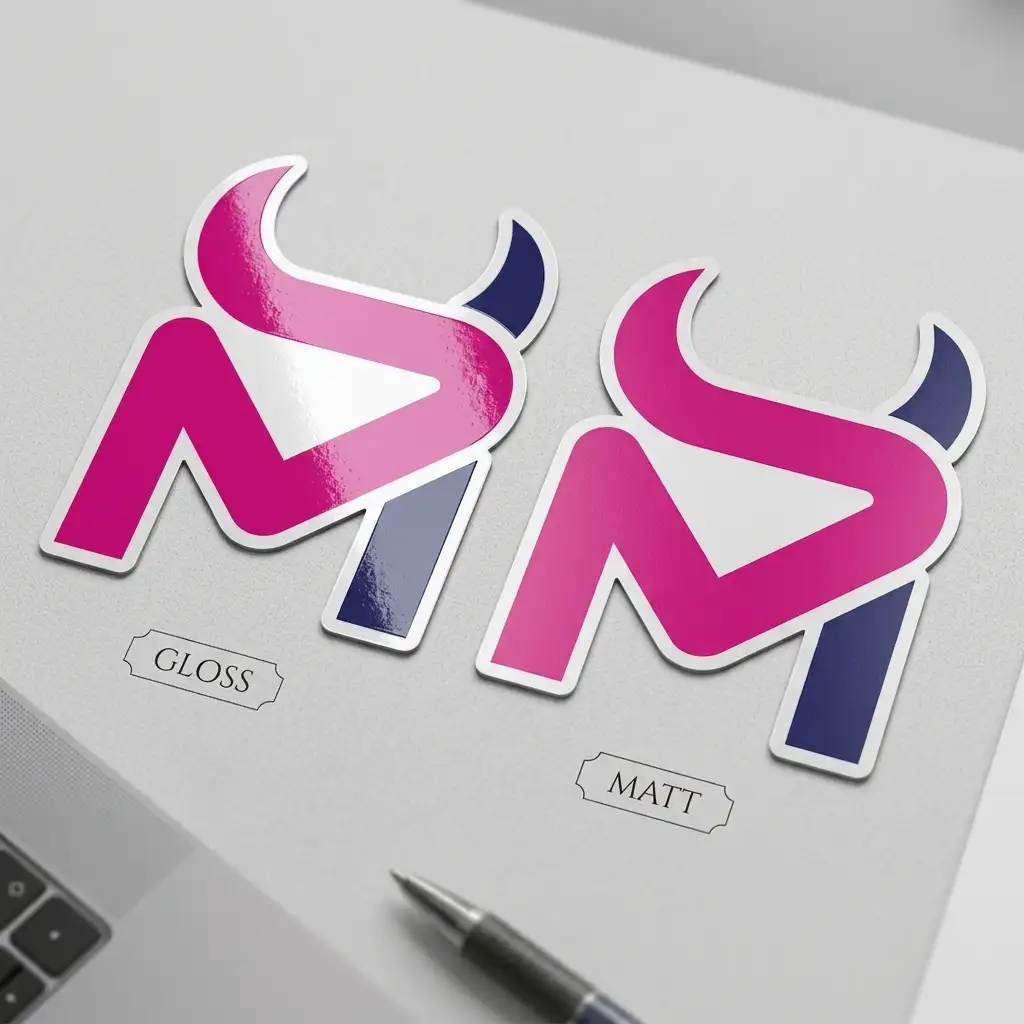 Gloss and matt printed stickers shown side by side