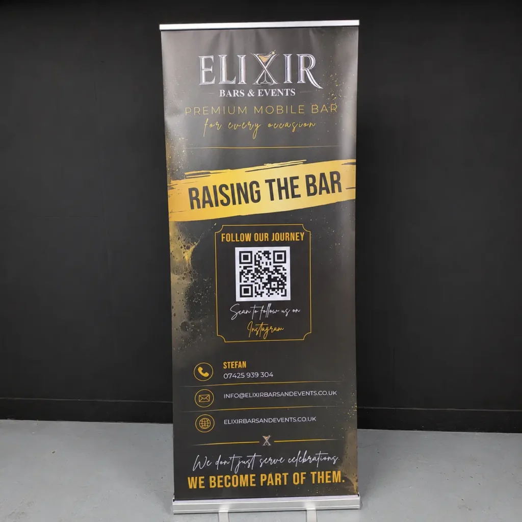 roller banner for exhibitions and events