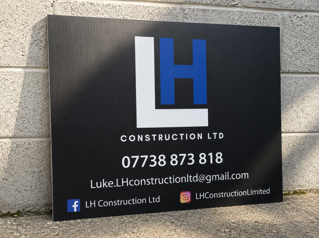 correx construction sign for tempoary use