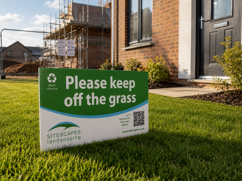 keep off the grass correx sign